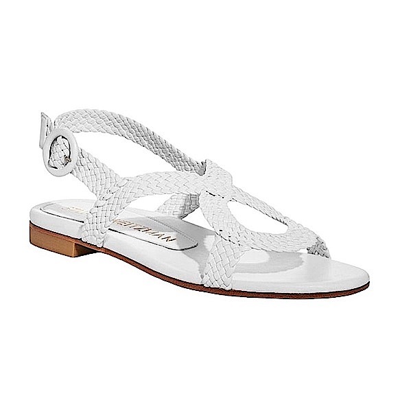 Stuart Weitzman Teodora white leather sandals with dust bag - Picture 1 of 6